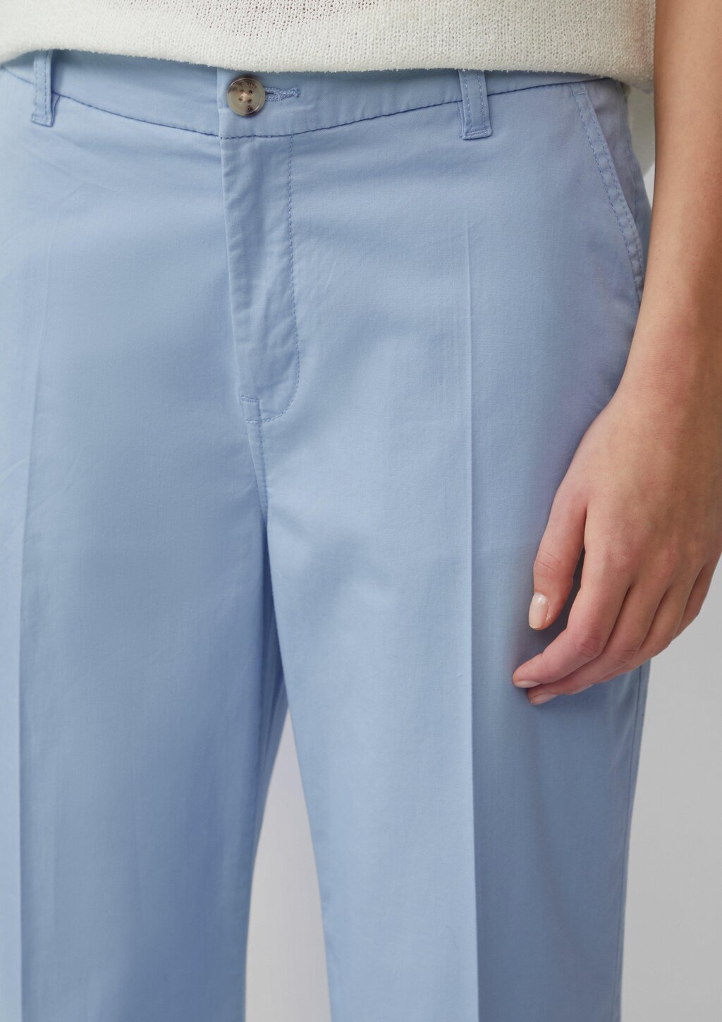 High-Rise-Culotte aus Baumwollstretch mit Bügelfalten