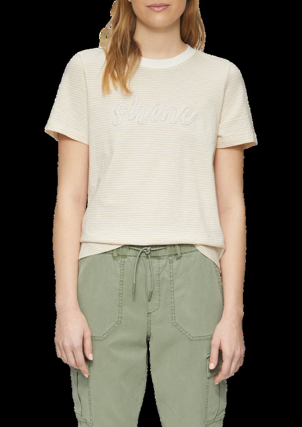 Streifenshirt mit Schmuckperlen