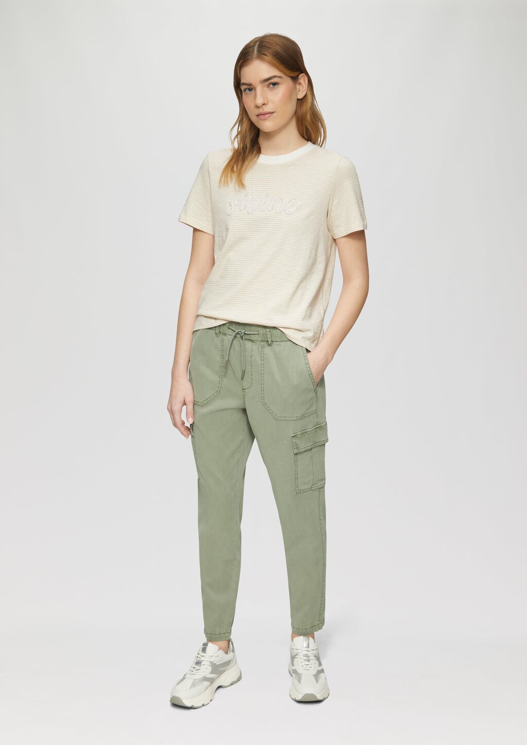 Streifenshirt mit Schmuckperlen