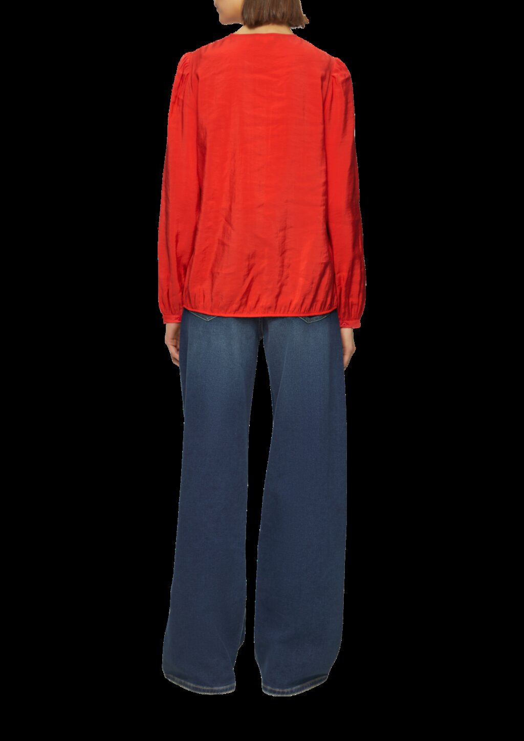 Bluse mit Puffärmeln im O-Shape