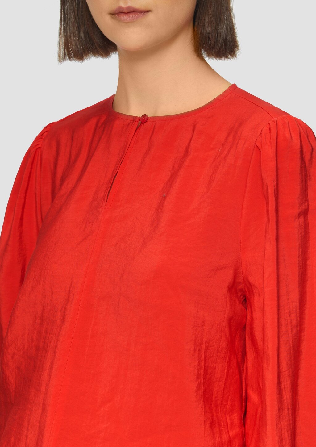 Bluse mit Puffärmeln im O-Shape