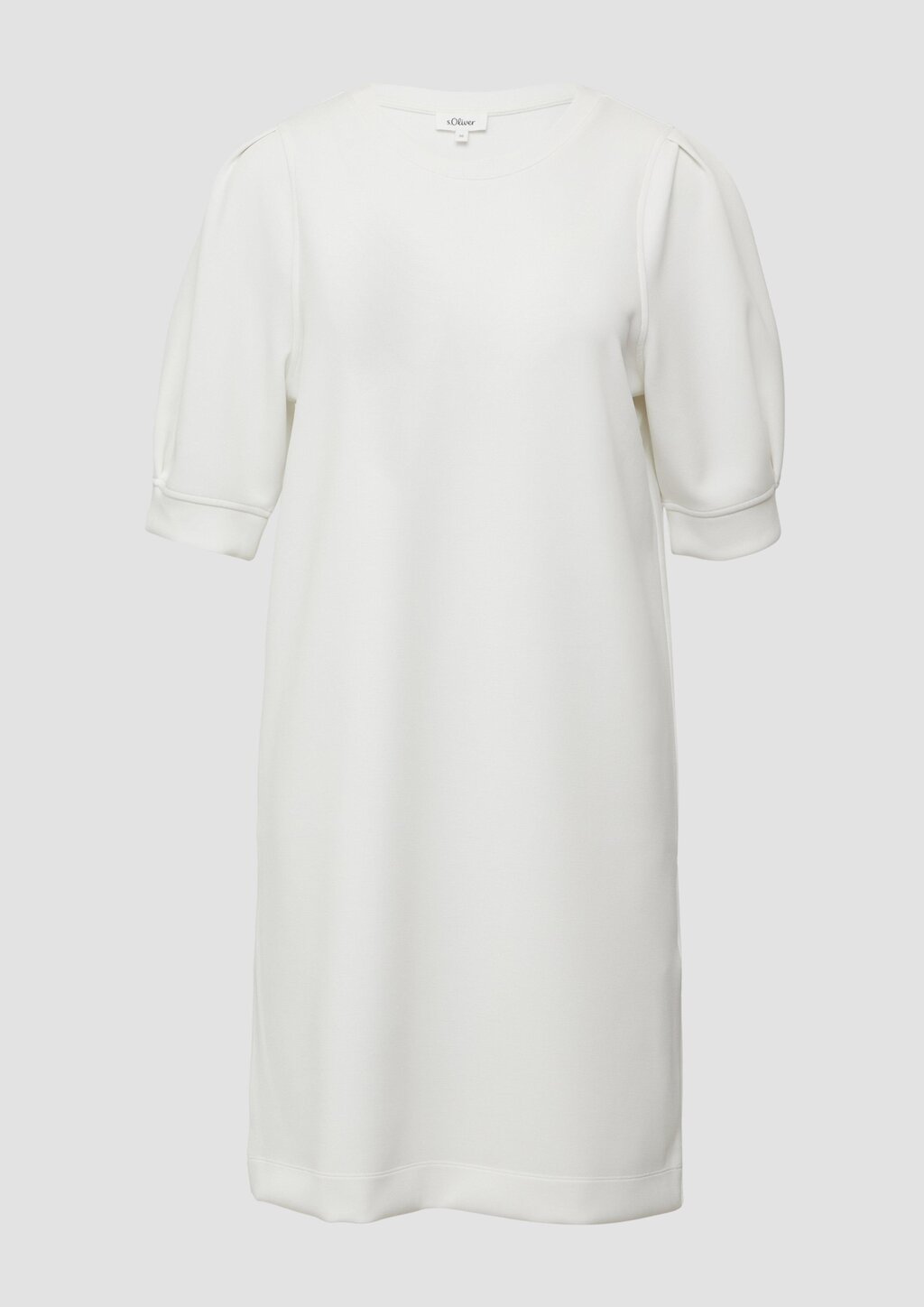 Kurzes Scuba-Kleid mit Puffärmeln