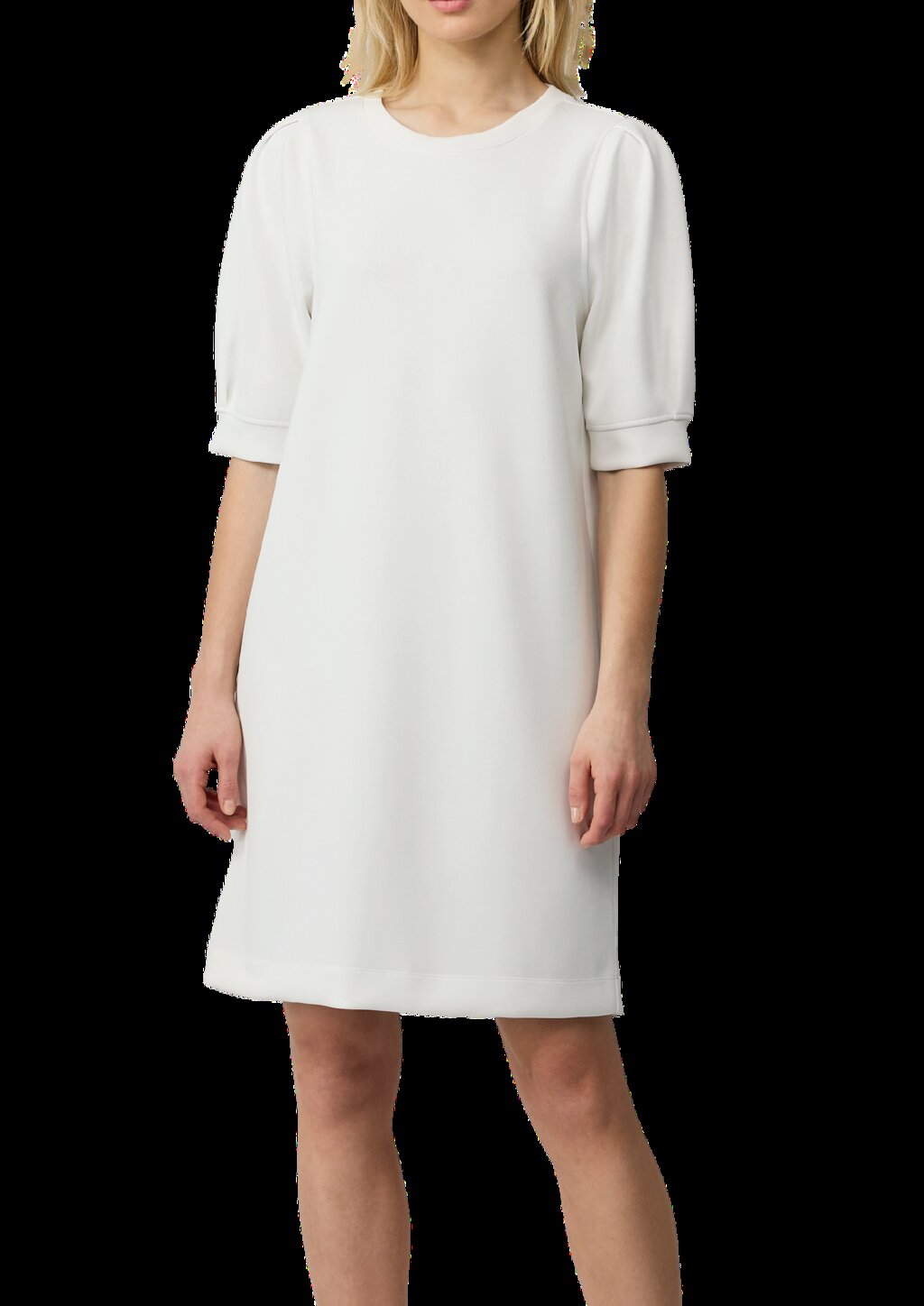 Kurzes Scuba-Kleid mit Puffärmeln