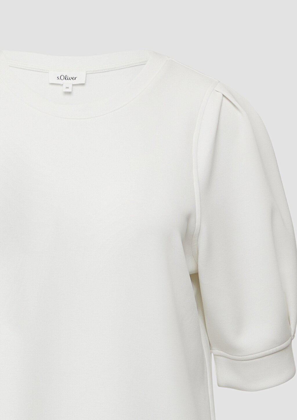 Kurzes Scuba-Kleid mit Puffärmeln