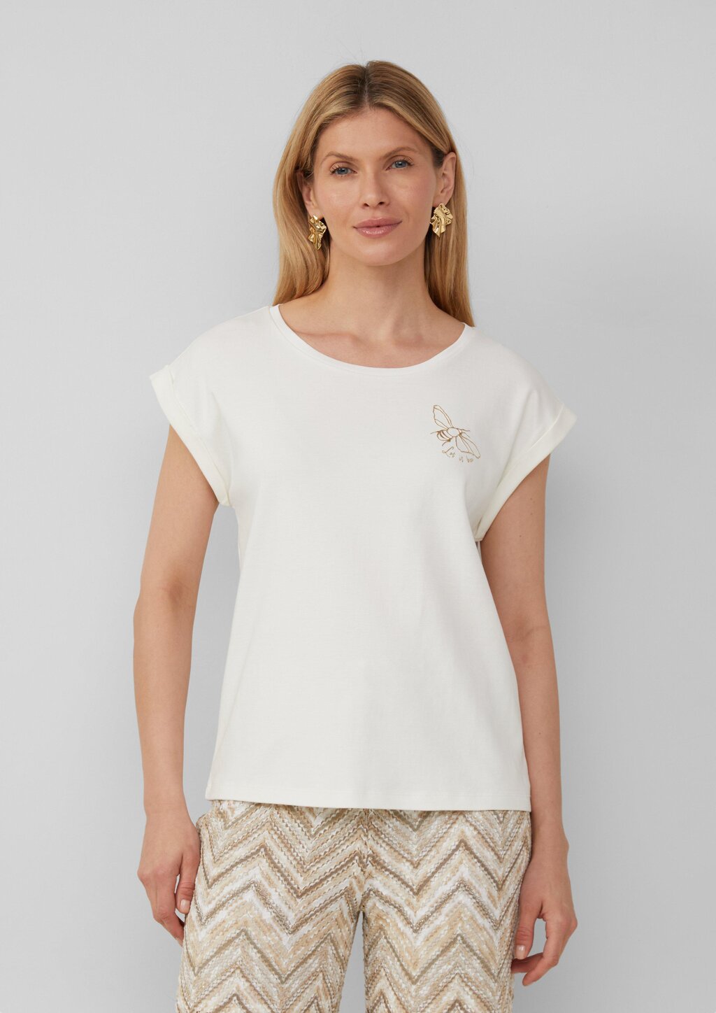 Shirt aus Interlockjersey mit Motivprint