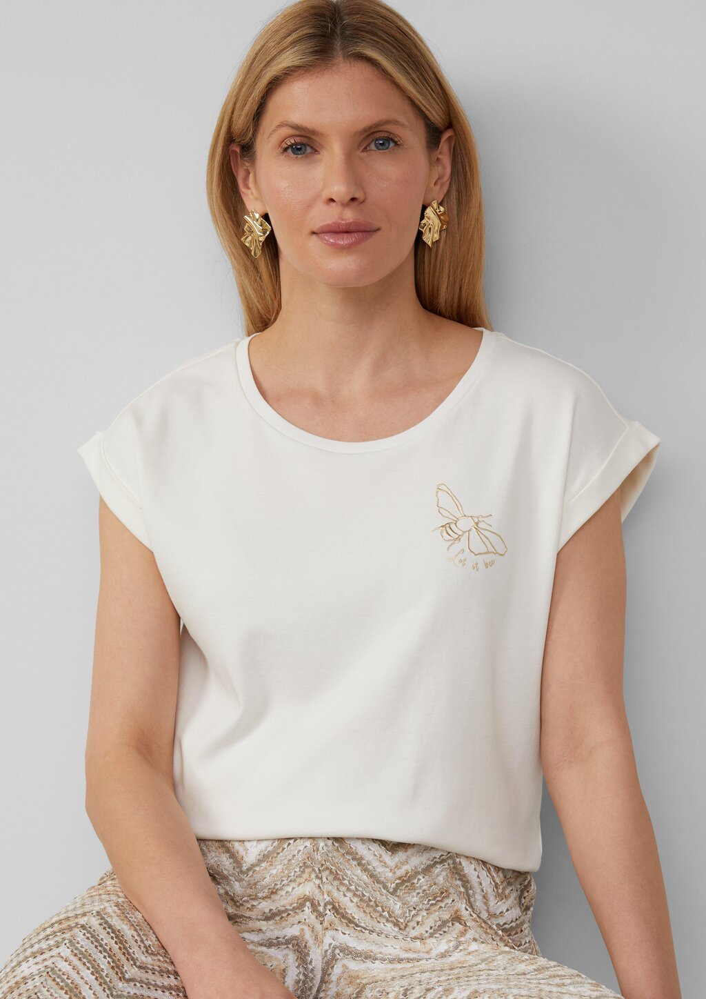 Shirt aus Interlockjersey mit Motivprint