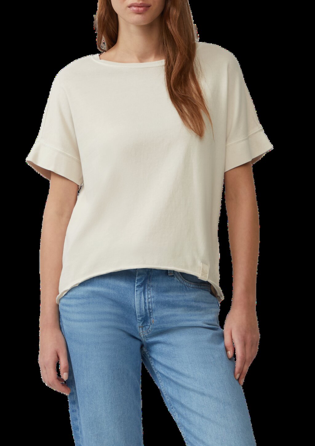 Gewaschenes T-Shirt mit Ziernähten im Relaxed Fit