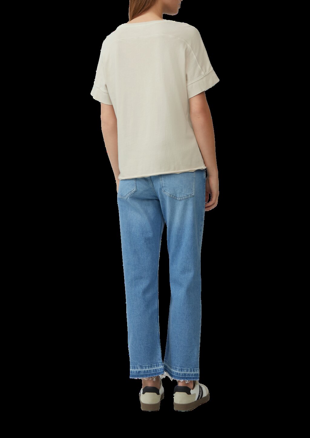 Gewaschenes T-Shirt mit Ziernähten im Relaxed Fit