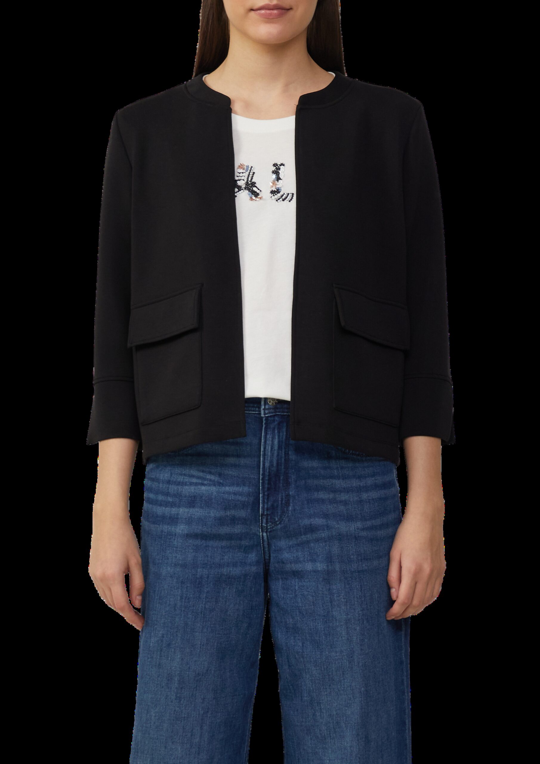 Scuba-Jacke im Relaxed Fit mit 3/4-Ärmeln