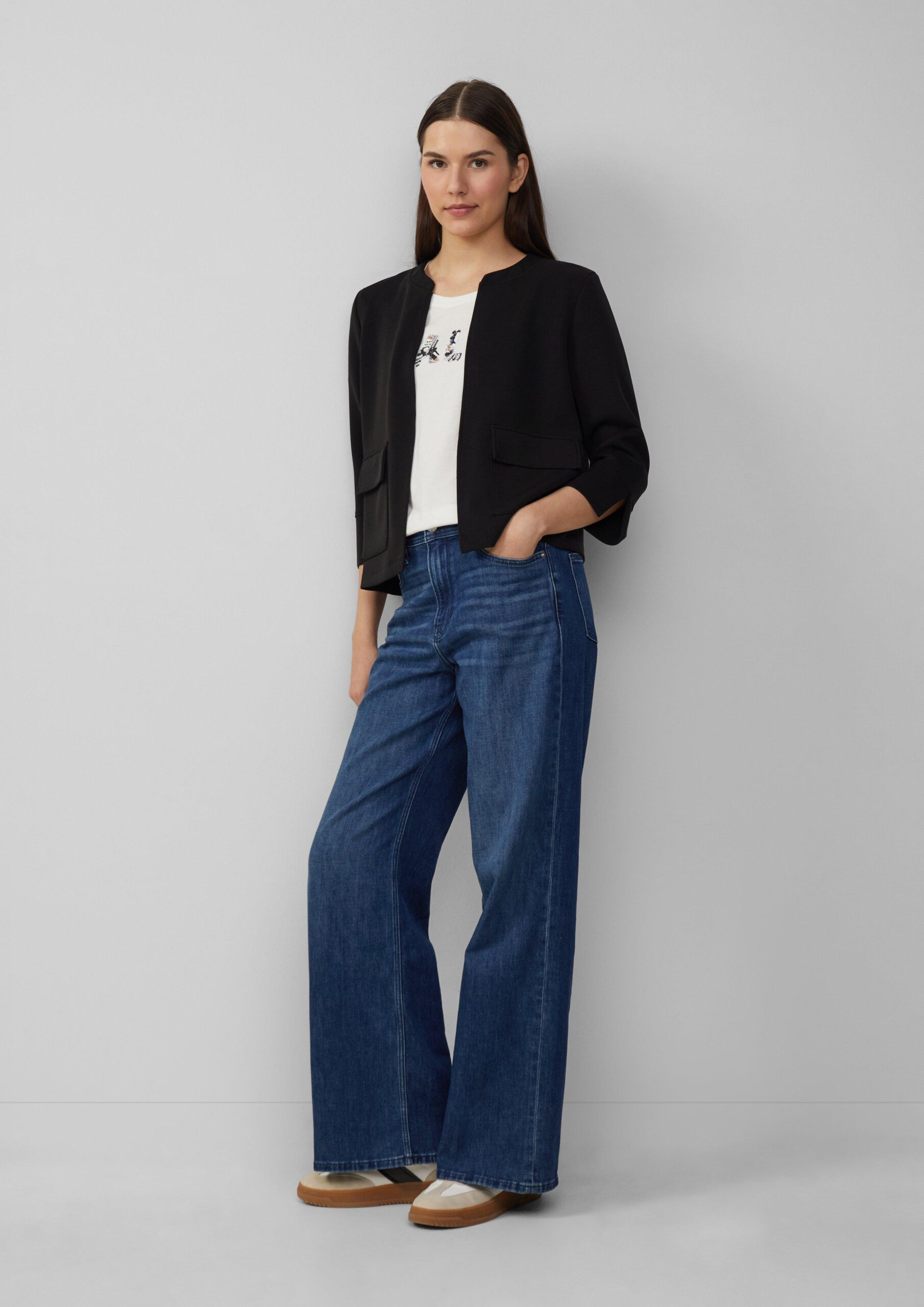 Scuba-Jacke im Relaxed Fit mit 3/4-Ärmeln