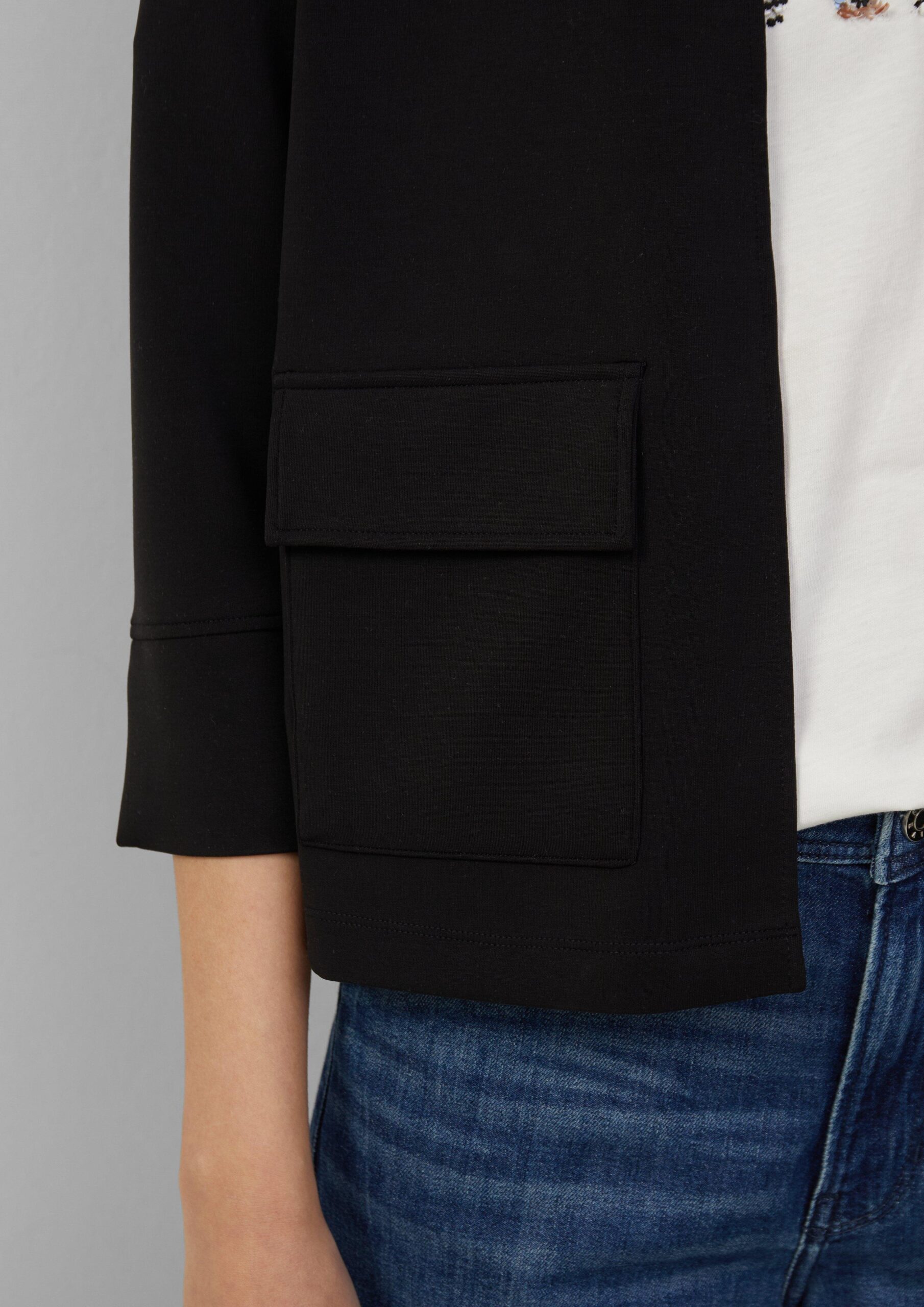 Scuba-Jacke im Relaxed Fit mit 3/4-Ärmeln