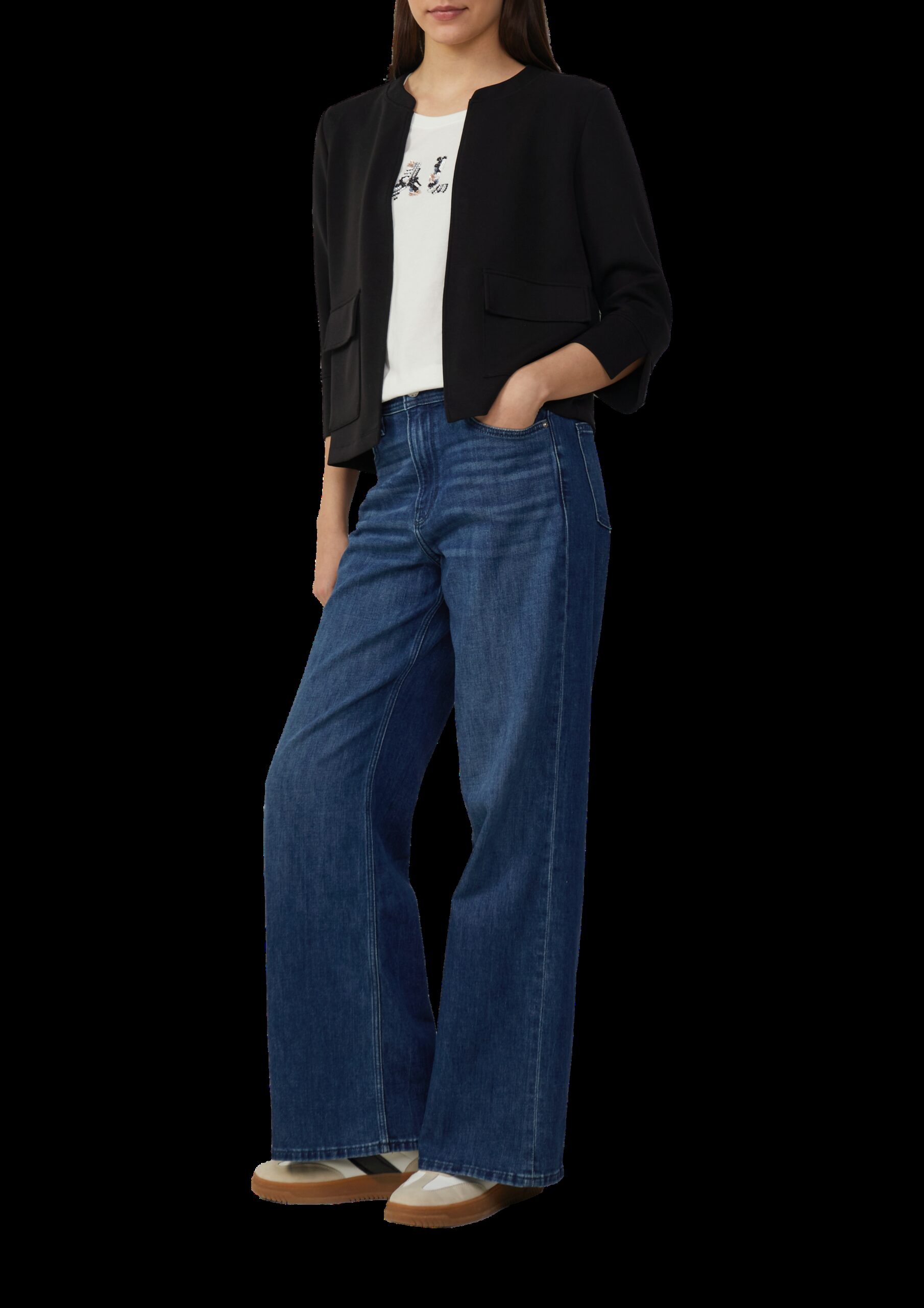 Scuba-Jacke im Relaxed Fit mit 3/4-Ärmeln