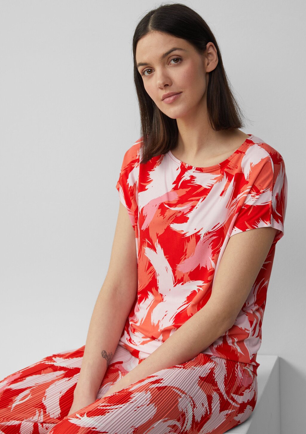 Viskosemix-T-Shirt im Relaxed Fit