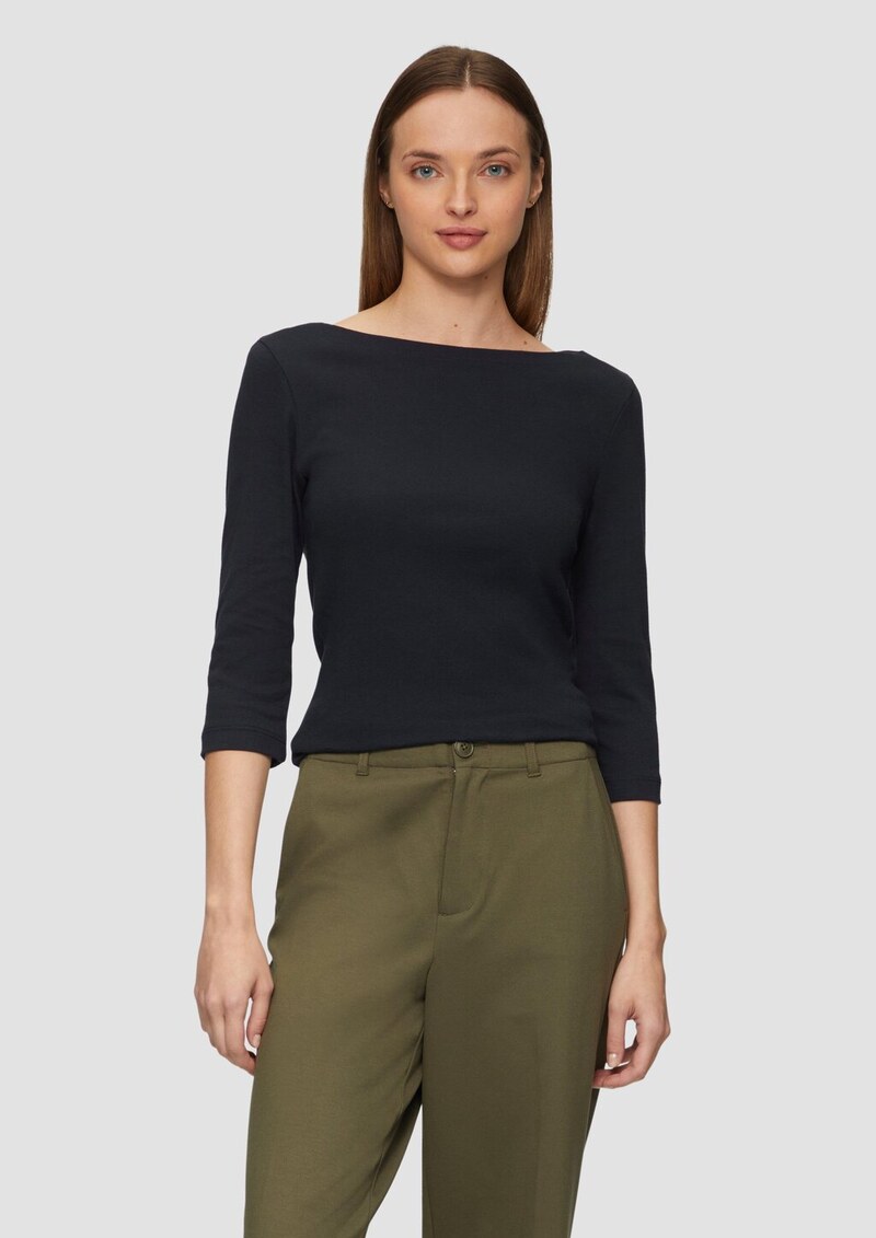 T-Shirt mit 3/4-Arm und U-Boot Ausschnitt