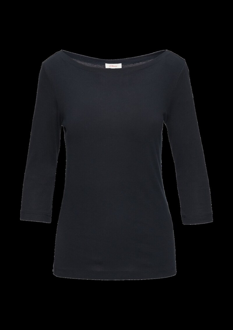 T-Shirt mit 3/4-Arm und U-Boot Ausschnitt