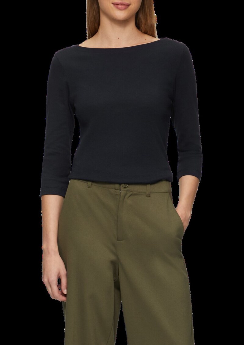 T-Shirt mit 3/4-Arm und U-Boot Ausschnitt