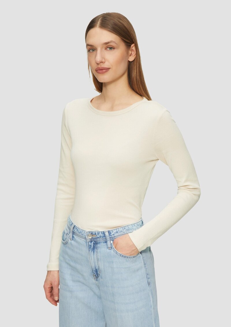 Baumwoll-Longsleeve im Slim Fit