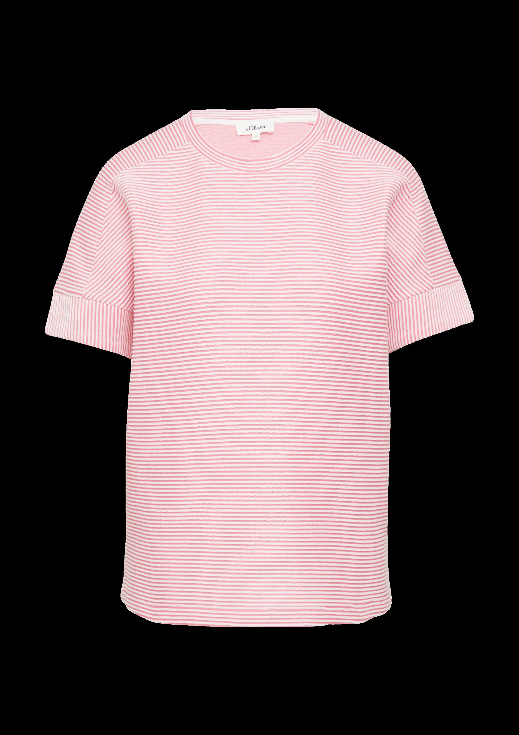 T-Shirt mit Strukturstreifen im Relaxed Fit