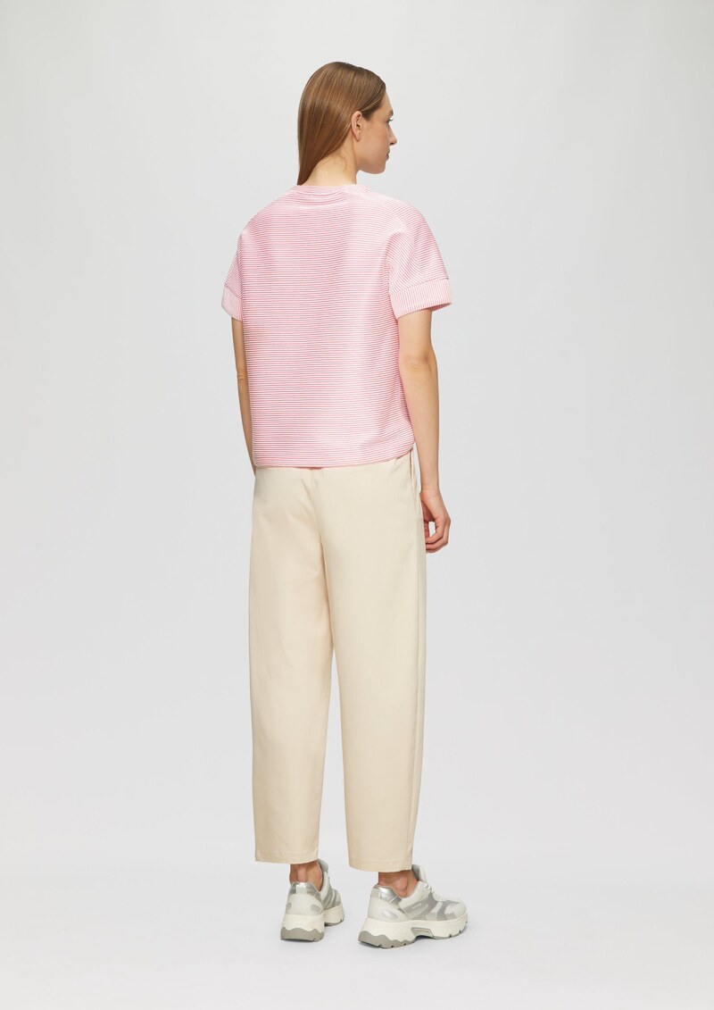 T-Shirt mit Strukturstreifen im Relaxed Fit