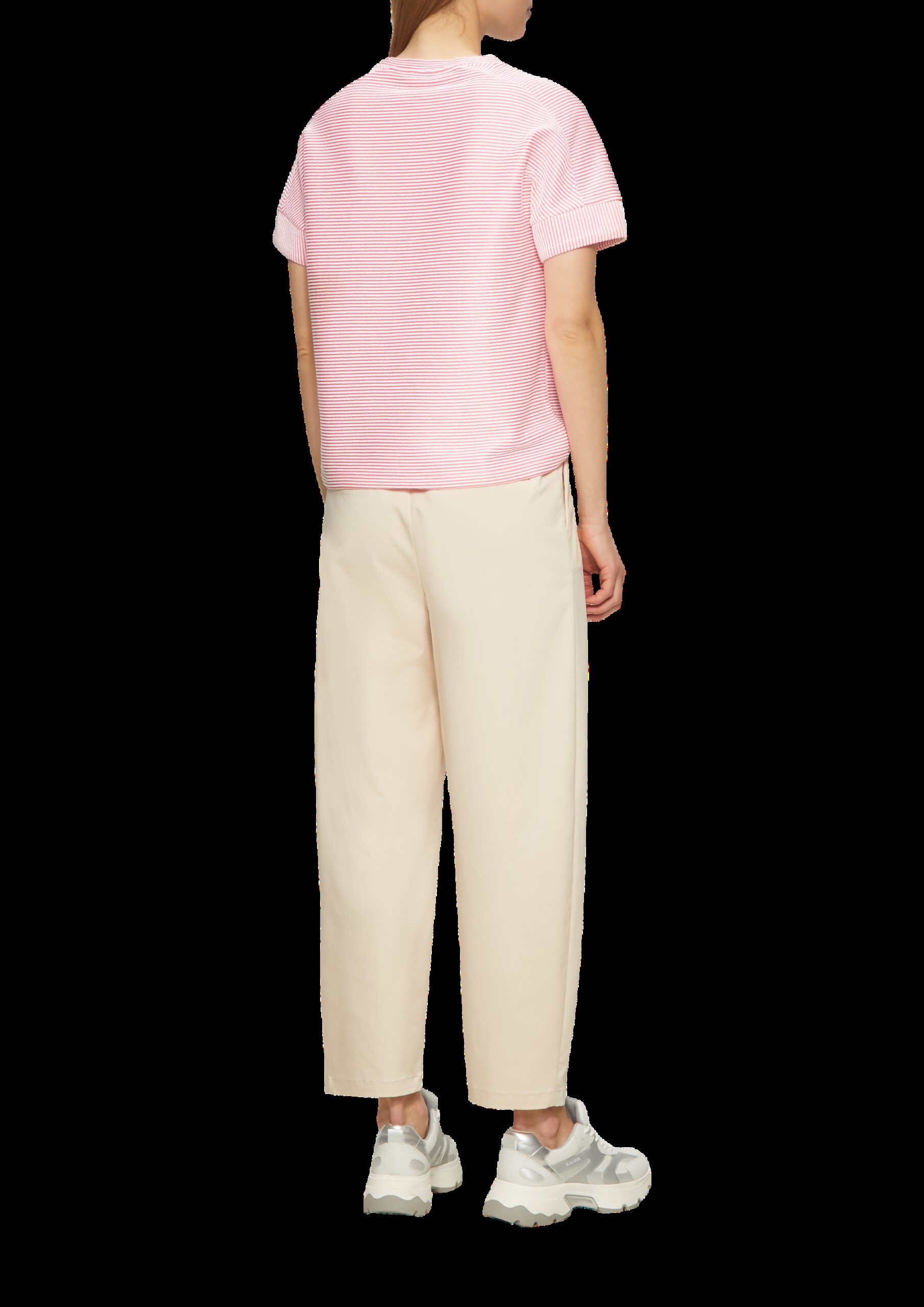 T-Shirt mit Strukturstreifen im Relaxed Fit