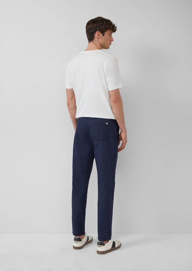 Detroit: Relaxed-Fit-Chino aus Leinenmix mit Elastikbund