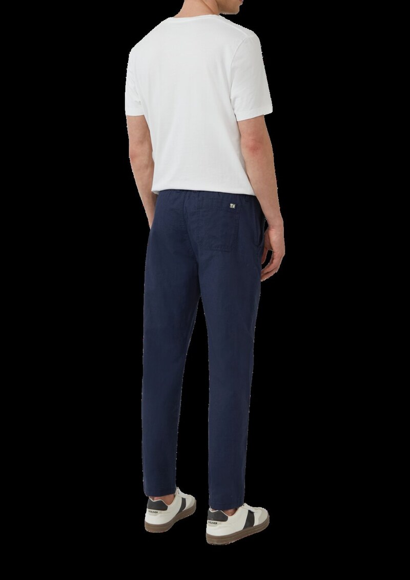 Detroit: Relaxed-Fit-Chino aus Leinenmix mit Elastikbund