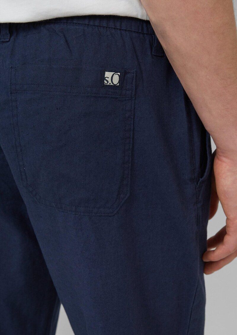 Detroit: Relaxed-Fit-Chino aus Leinenmix mit Elastikbund