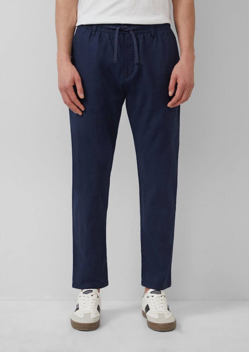 Detroit: Relaxed-Fit-Chino aus Leinenmix mit Elastikbund