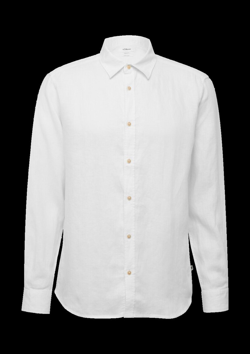 Regular Fit: Langarmhemd aus Leinen