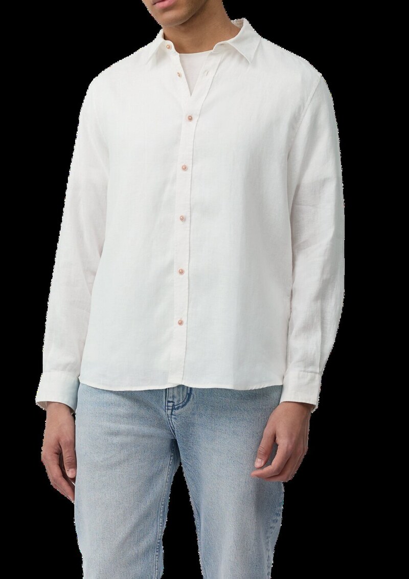 Regular Fit: Langarmhemd aus Leinen