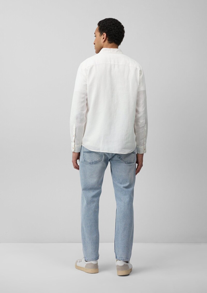 Regular Fit: Langarmhemd aus Leinen