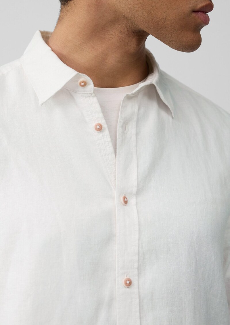 Regular Fit: Langarmhemd aus Leinen