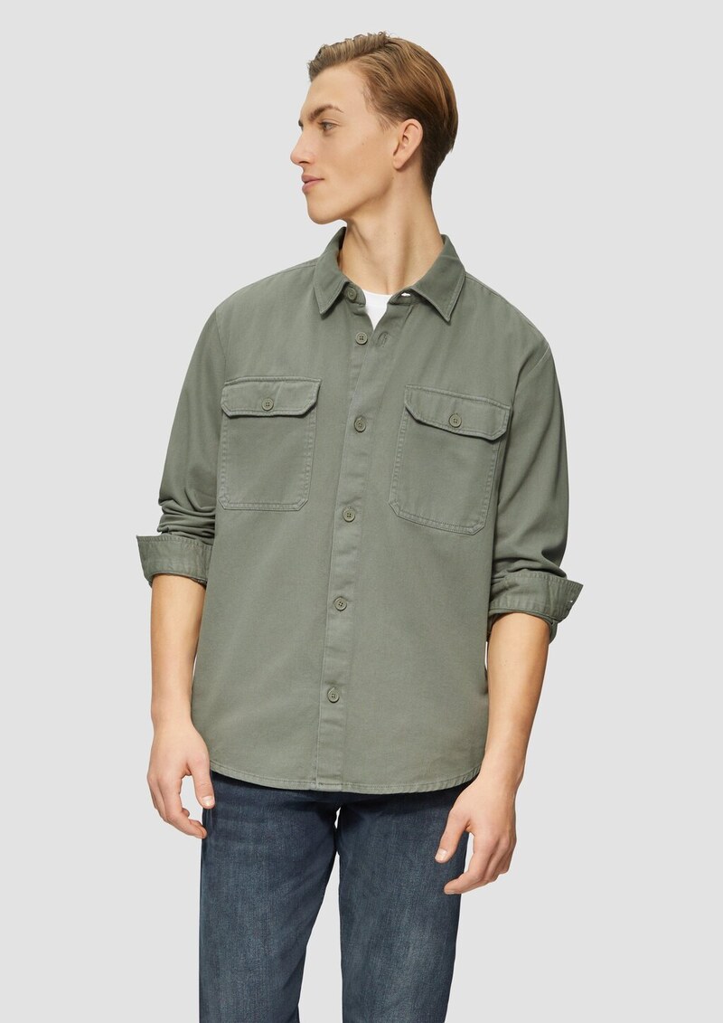 Overshirt aus gewaschenem Twill