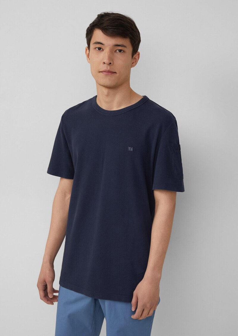 T-Shirt aus Piqué mit Ärmeltasche