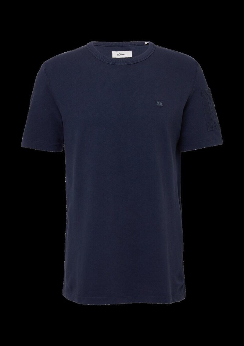 T-Shirt aus Piqué mit Ärmeltasche