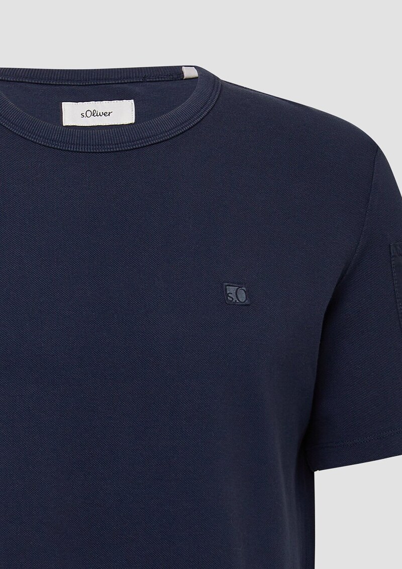 T-Shirt aus Piqué mit Ärmeltasche