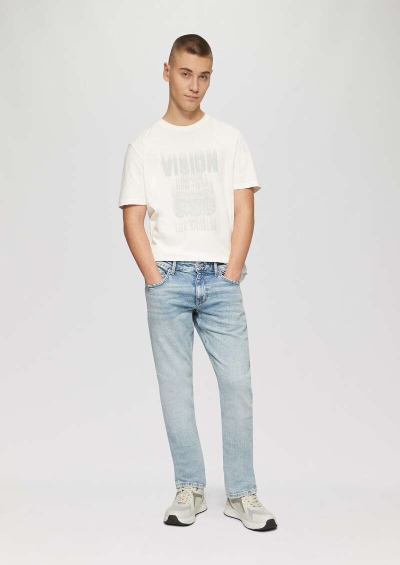 Basic Rundhals T-Shirt mit Frontprint