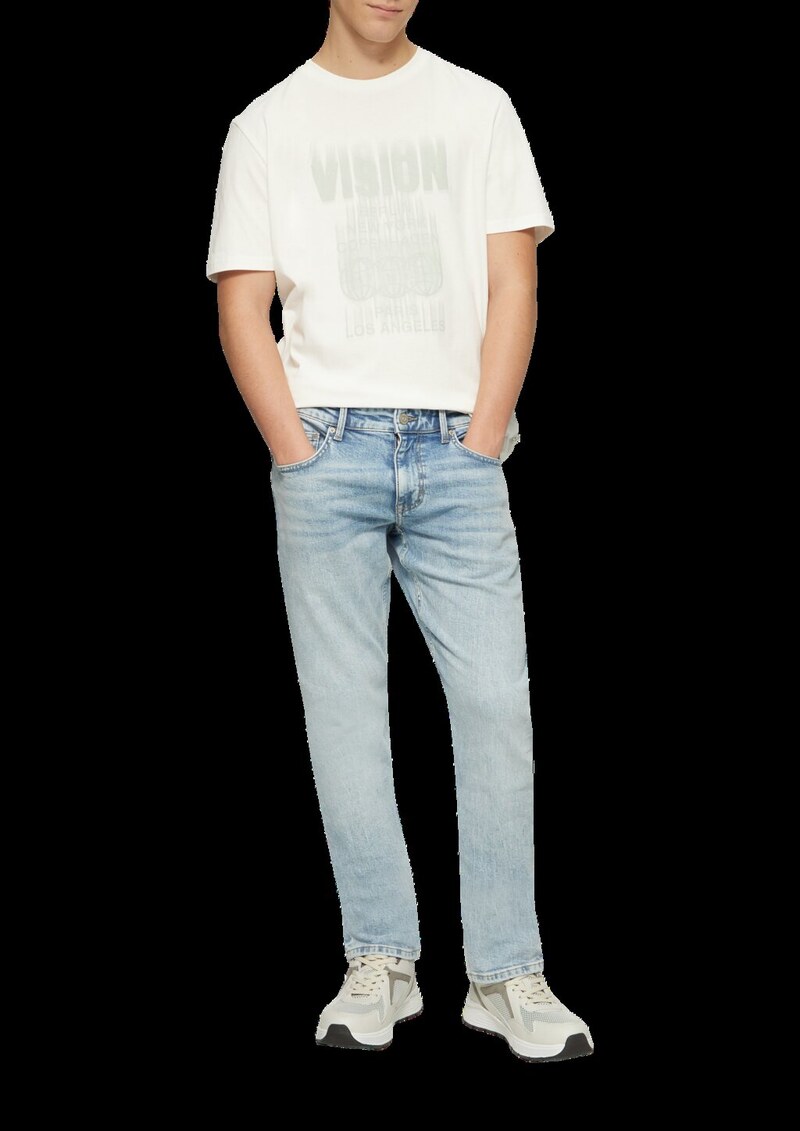 Basic Rundhals T-Shirt mit Frontprint