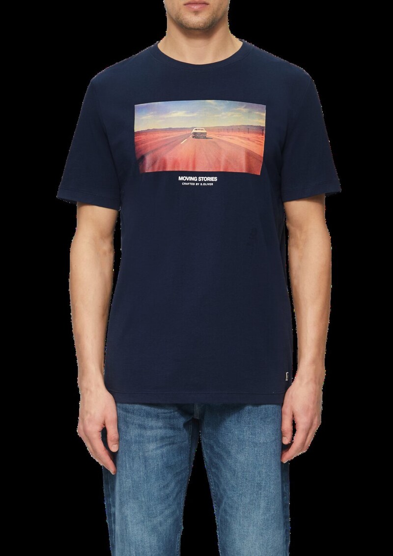 Baumwoll-T-Shirt mit Fotoprint