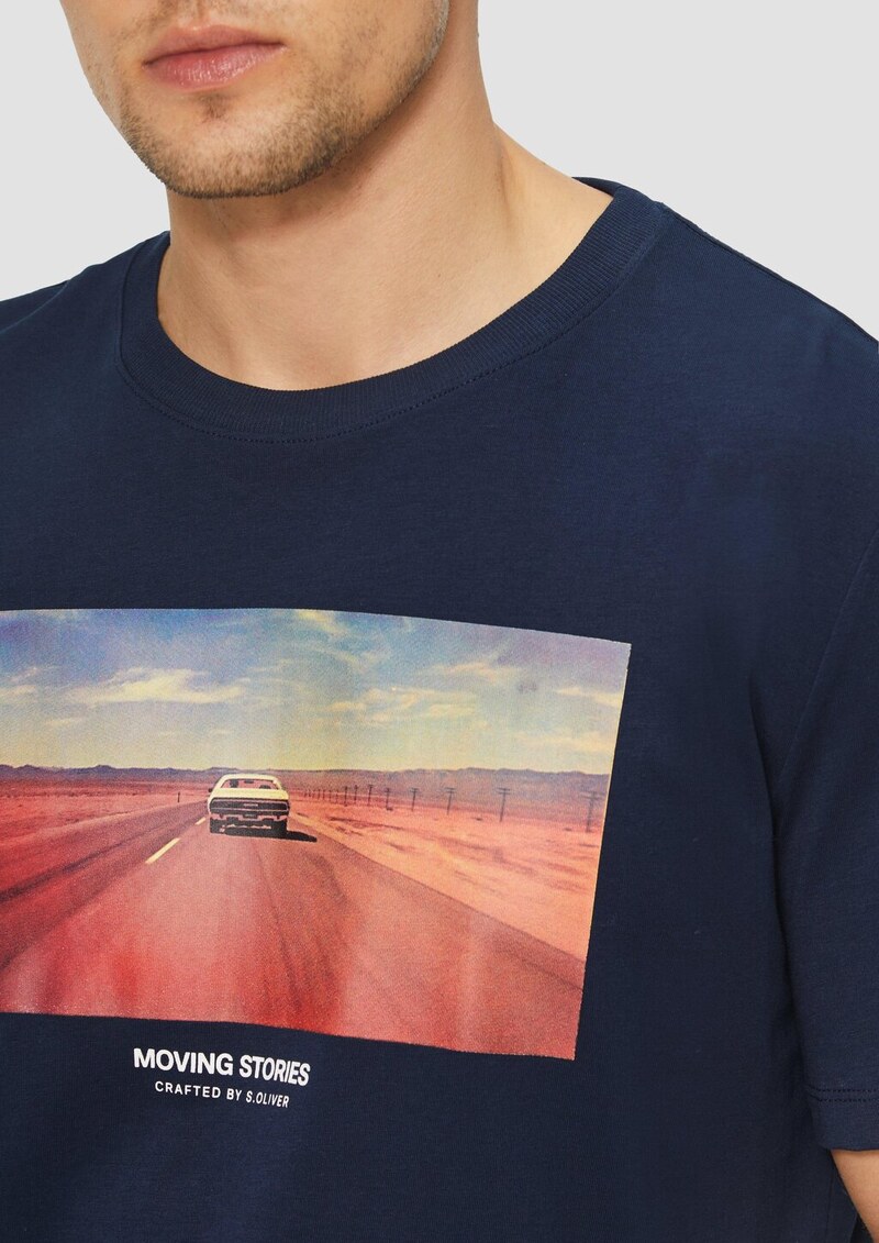 Baumwoll-T-Shirt mit Fotoprint
