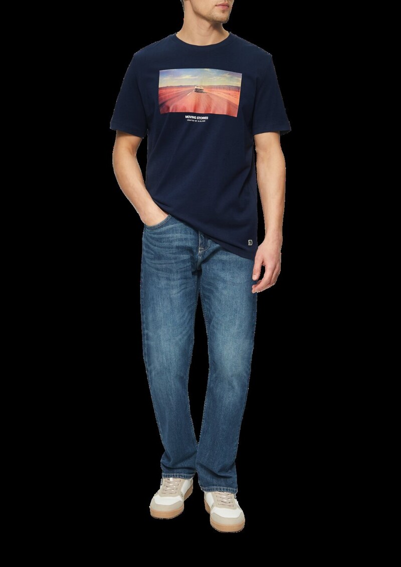 Baumwoll-T-Shirt mit Fotoprint