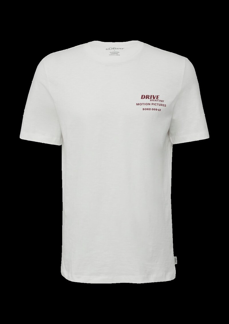 T-Shirt mit Flammgarnstruktur und Rückenprint