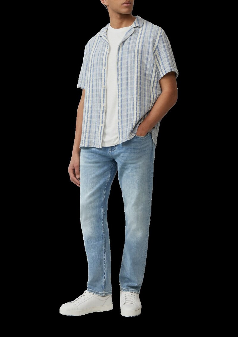 T-Shirt mit Flammgarnstruktur und Rückenprint