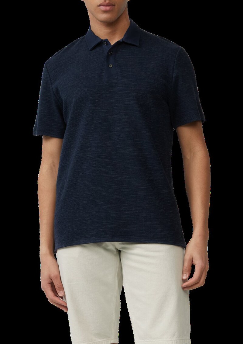 Strukturiertes Poloshirt aus Baumwollmix