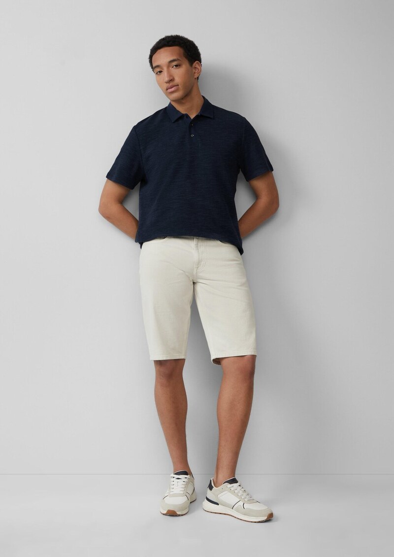 Strukturiertes Poloshirt aus Baumwollmix