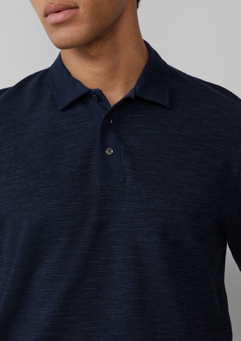 Strukturiertes Poloshirt aus Baumwollmix