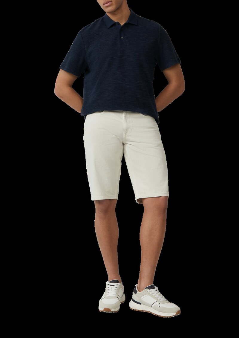 Strukturiertes Poloshirt aus Baumwollmix