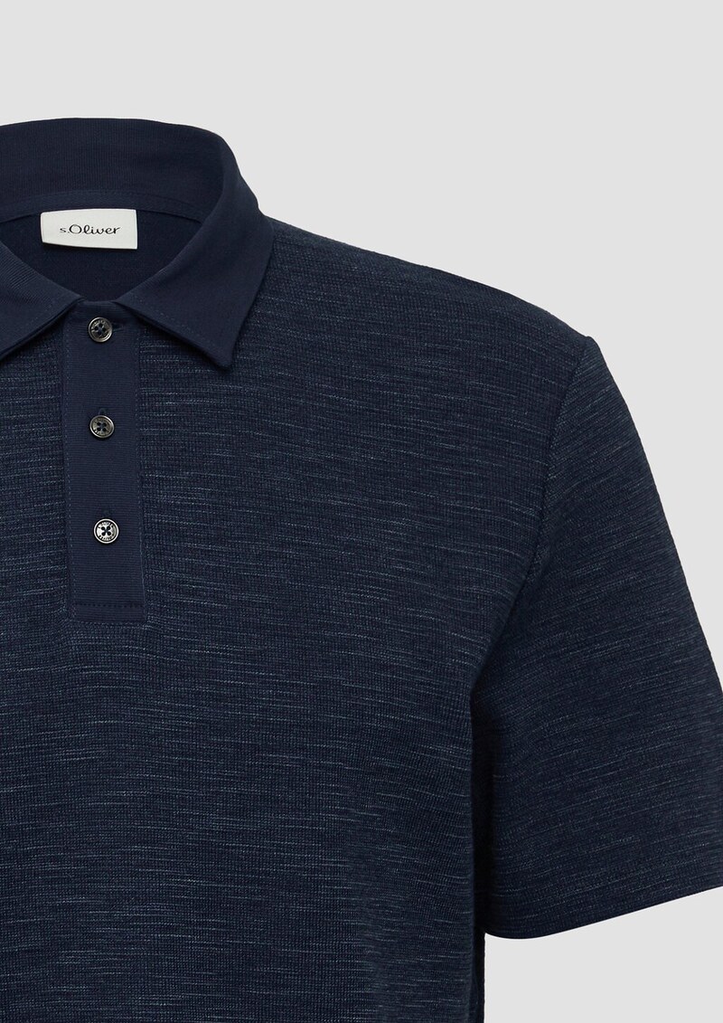 Strukturiertes Poloshirt aus Baumwollmix