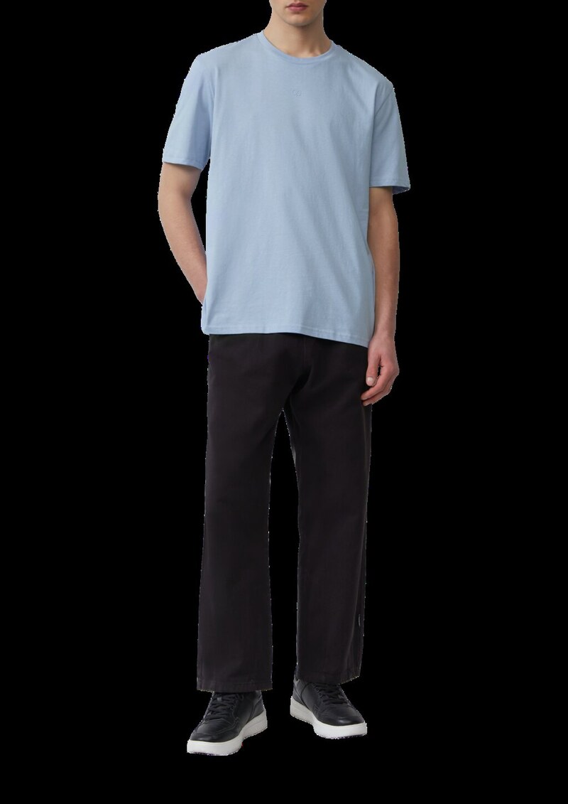 Basic Rundhals T-Shirt mit Logo-Druck