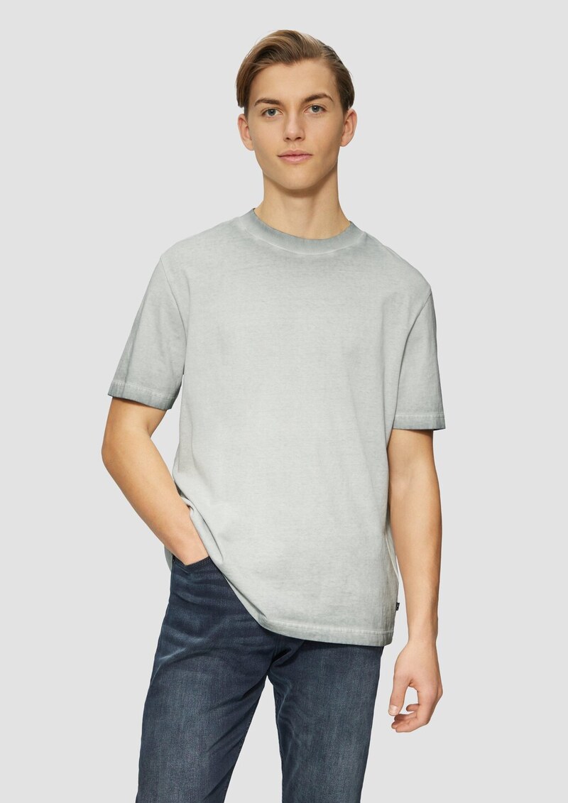 Rundhals T-Shirt mit Wascheffekt